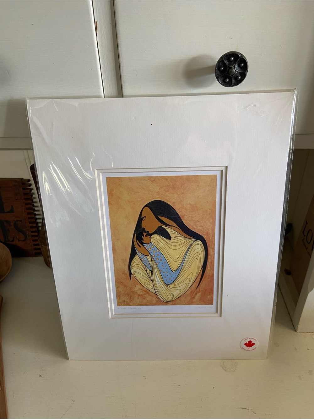 “A New Beginning “ Matted  Home Art Print in Yellow and Black